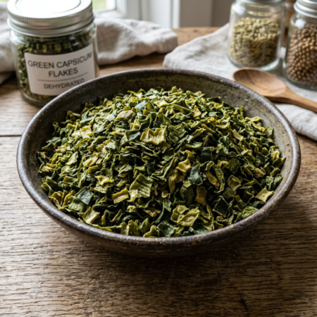 Dehydrated Green Capsicum Flakes